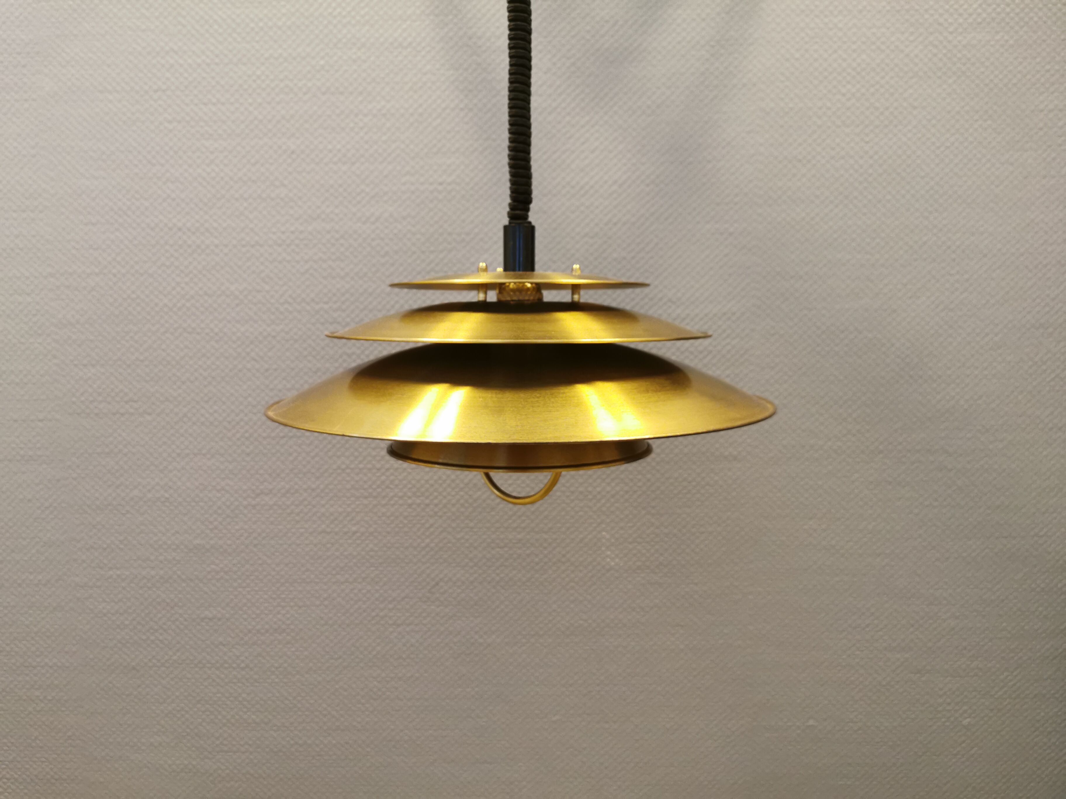 Danish hanging lamp in solid brass from the 1970s.