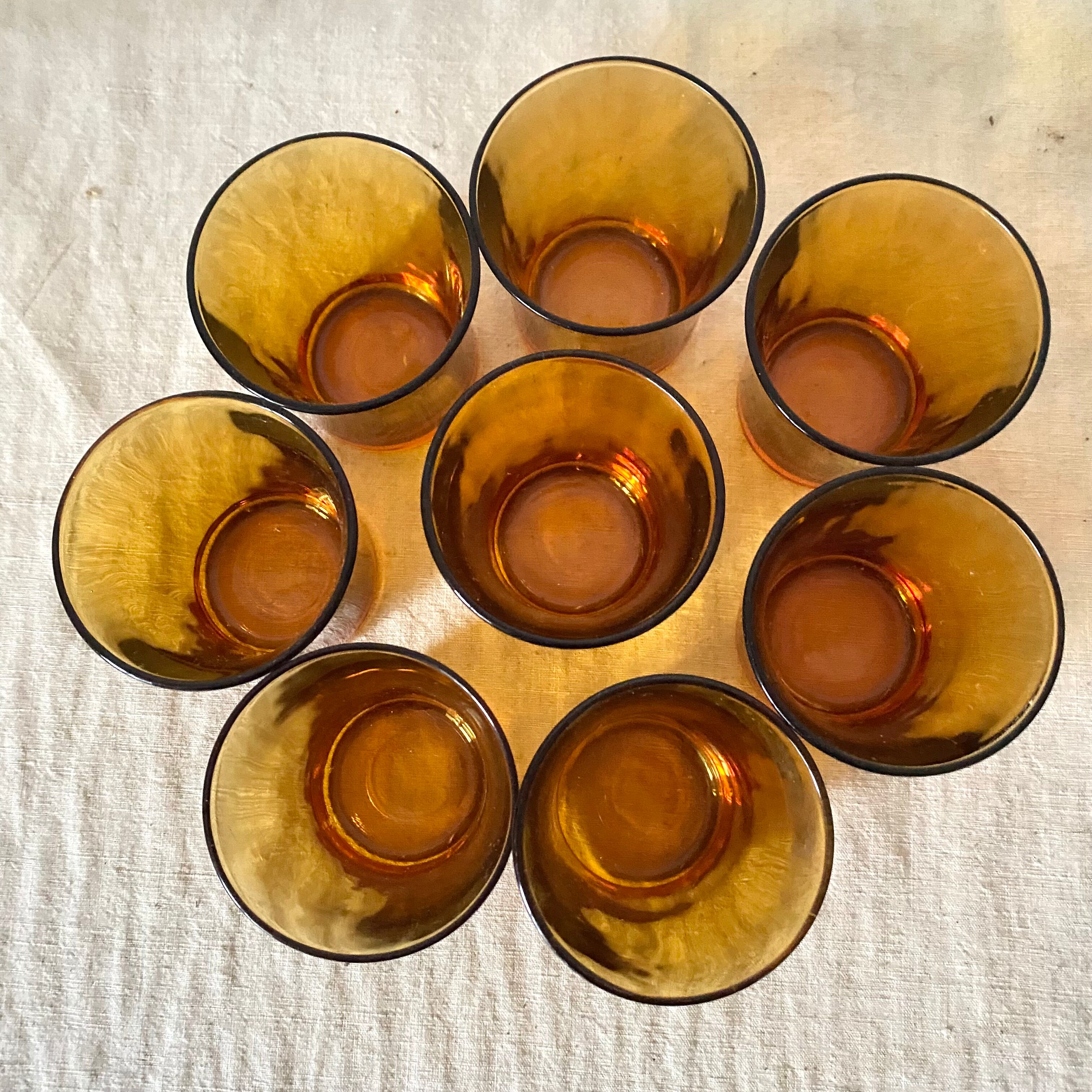 Vintage amber glasses Duralex
