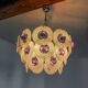 Sphera chandelier by Gino Vistosi, purple and white murano glass, Italy, 1970