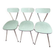Set of 3 green Formica chairs