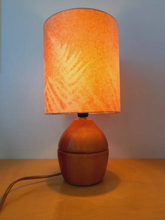 Lampe de chevet en bois 1970