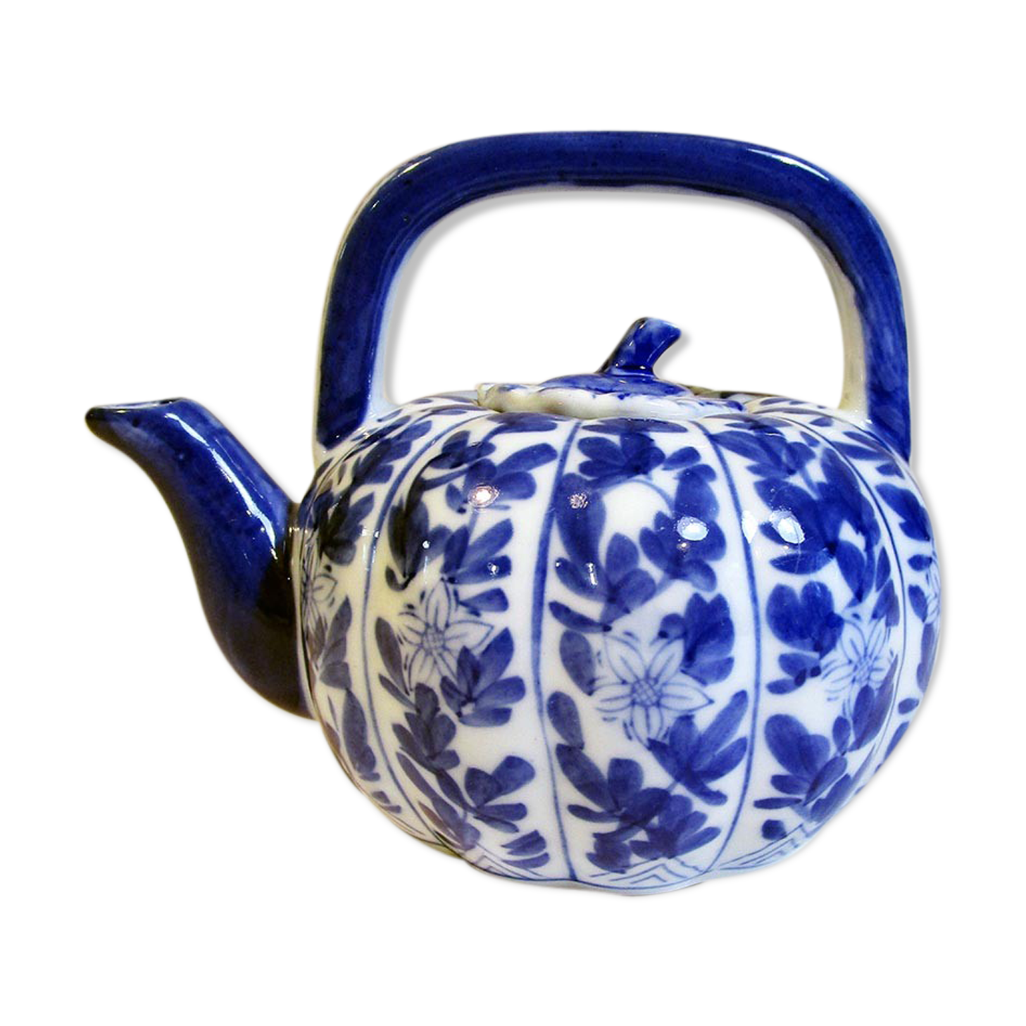 Théière citrouille bleue