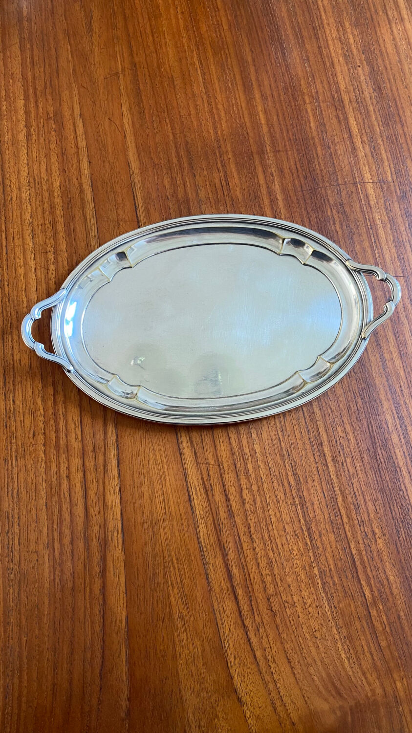 Silver metal tray early twentieth century