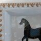 Flat cup empty pocket Jean Dange paris horse porcelain
