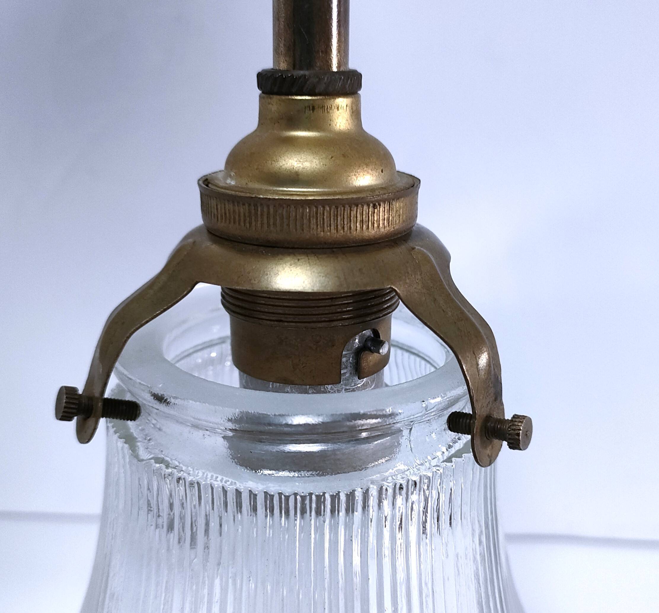 Brass porcelain glass wall light 1900