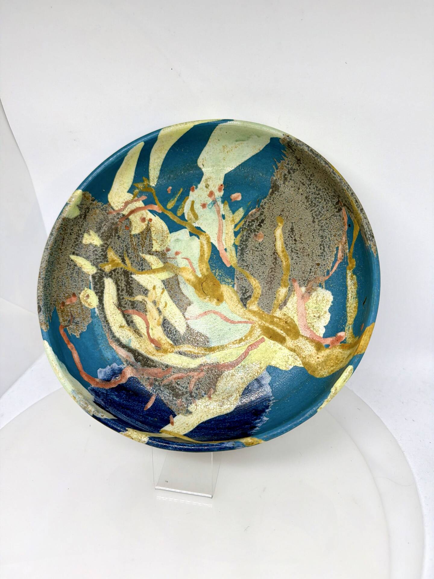 Vintage Danish Ceramic Art Studio Decorative Bowl signed
