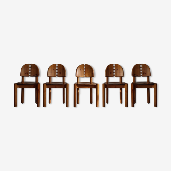 set of 5 dining chairs in style of Rainer Daumiller