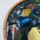 Art Deco painted glass pie dish