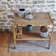 Serving table in rattan