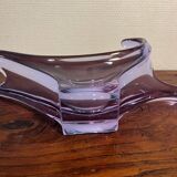 Vintage 1970 Murano Mouth Blown Purple Alexandrite Bowl Empty Pocket