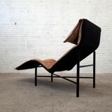 Cognac leather long chair, 'Skye' model by Tord Bjorklund, Sweden 1970s