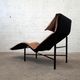 Cognac leather long chair, 'Skye' model by Tord Bjorklund, Sweden 1970s