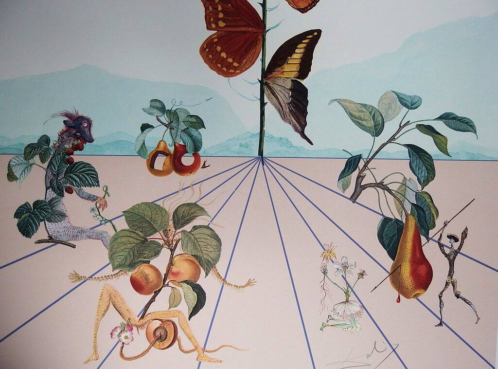 Salvador Dali: Flordali II, The Butterfly Rose - Original signed lithograph