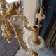 Lustre baroque Italien en bois et stuc doré 109 cm