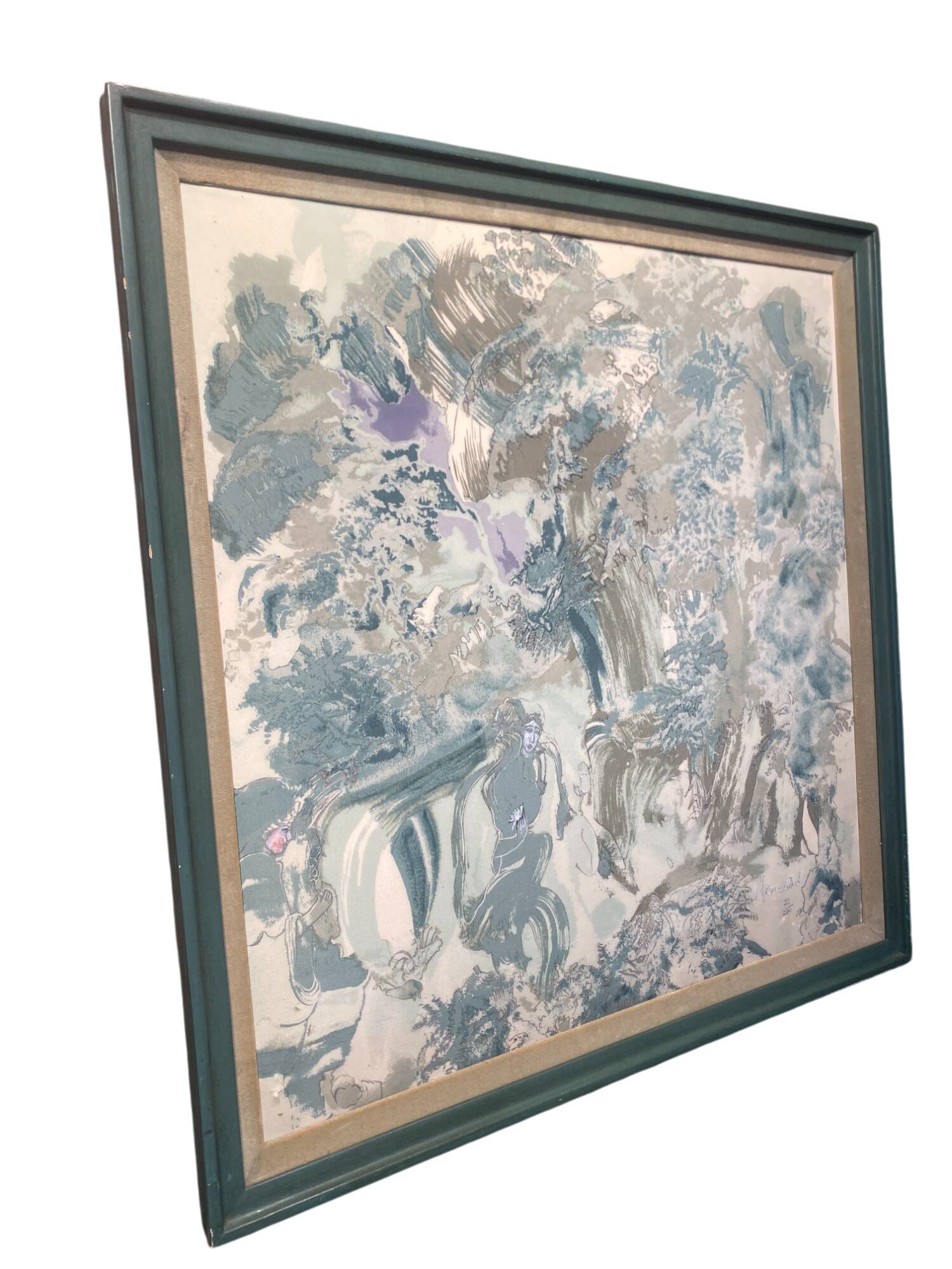 Silk painting signed Marceodol