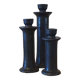 Set of three candlesticks in black tadelakt