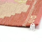 Swedish rollakan rag rug signed handwoven 60x110cm