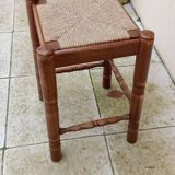 Large vintage straw stool