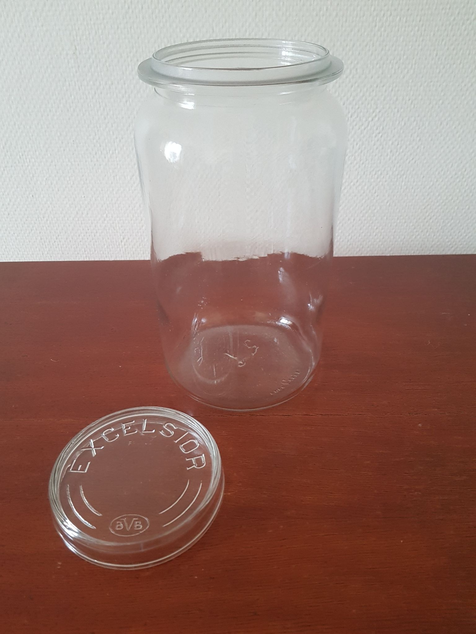Excelsior glass jar