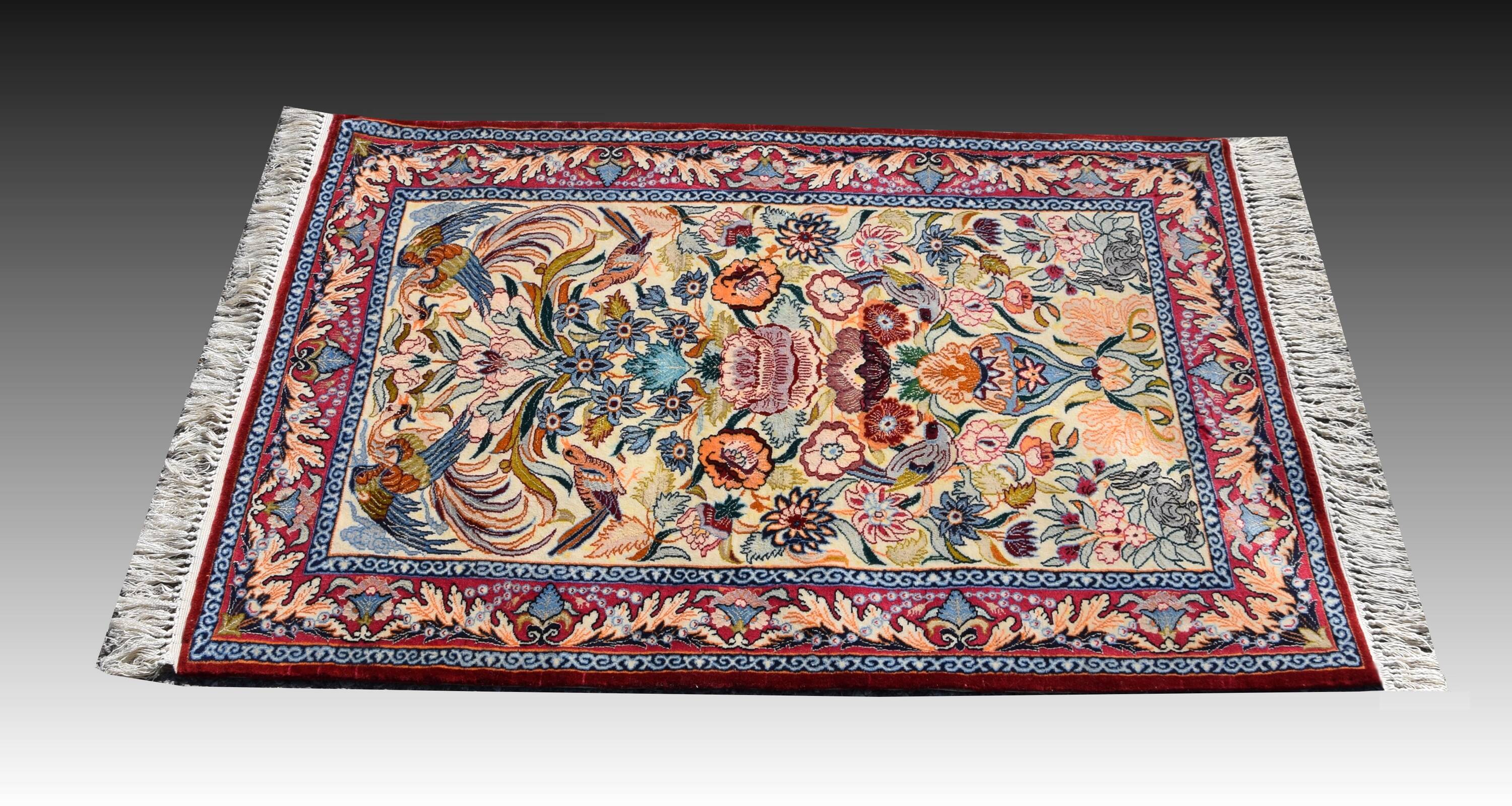 Oriental Rug Iran Isfahan 0.74X 1.08 M - Wool and Silk