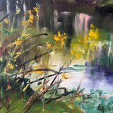 The Eure in Criqueboeuf, oil on canvas signed Quesney, 2000