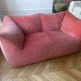 Canapé Le Bambole in coral velvet by Mario Bellini for B&B Italia,