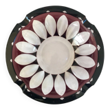 Val Saint Lambert aubergine cut crystal ashtray