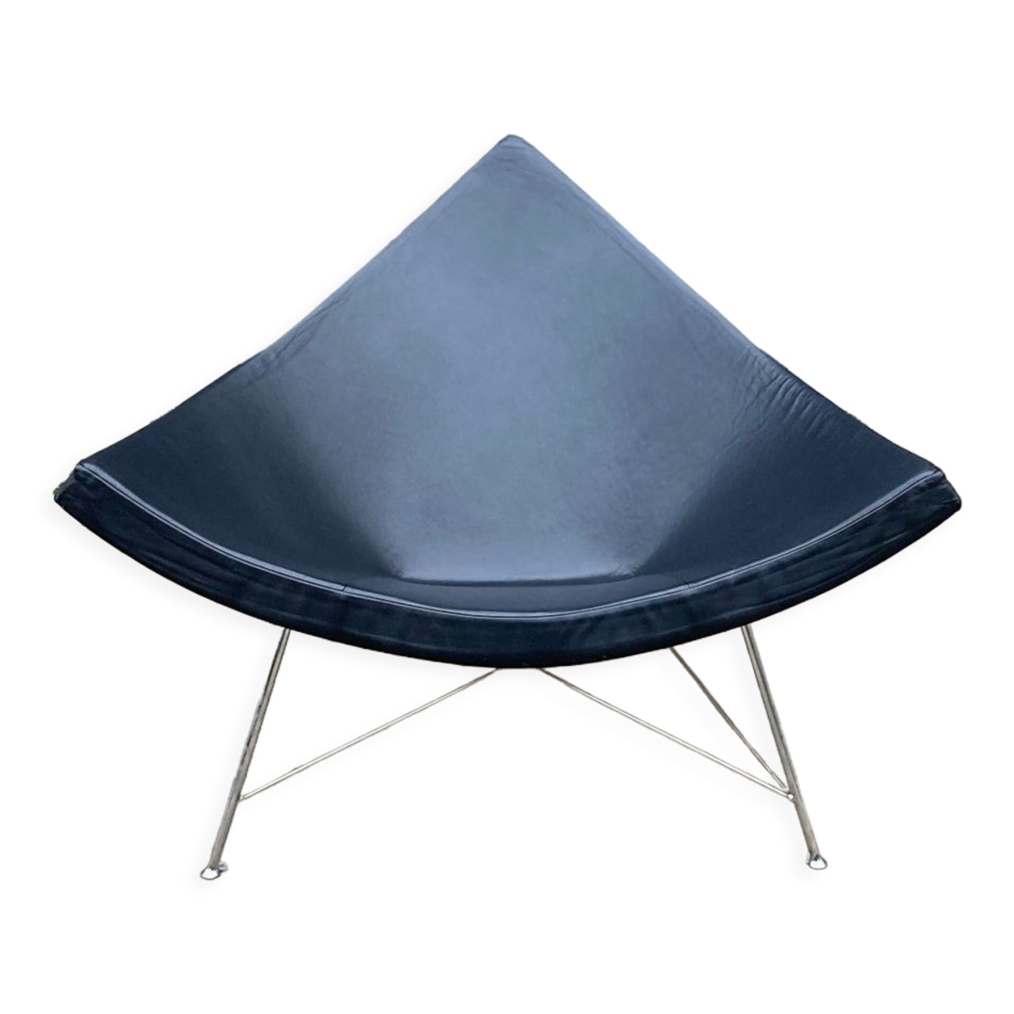 Vitra Coconut Chair de George Nelson, cuir noir