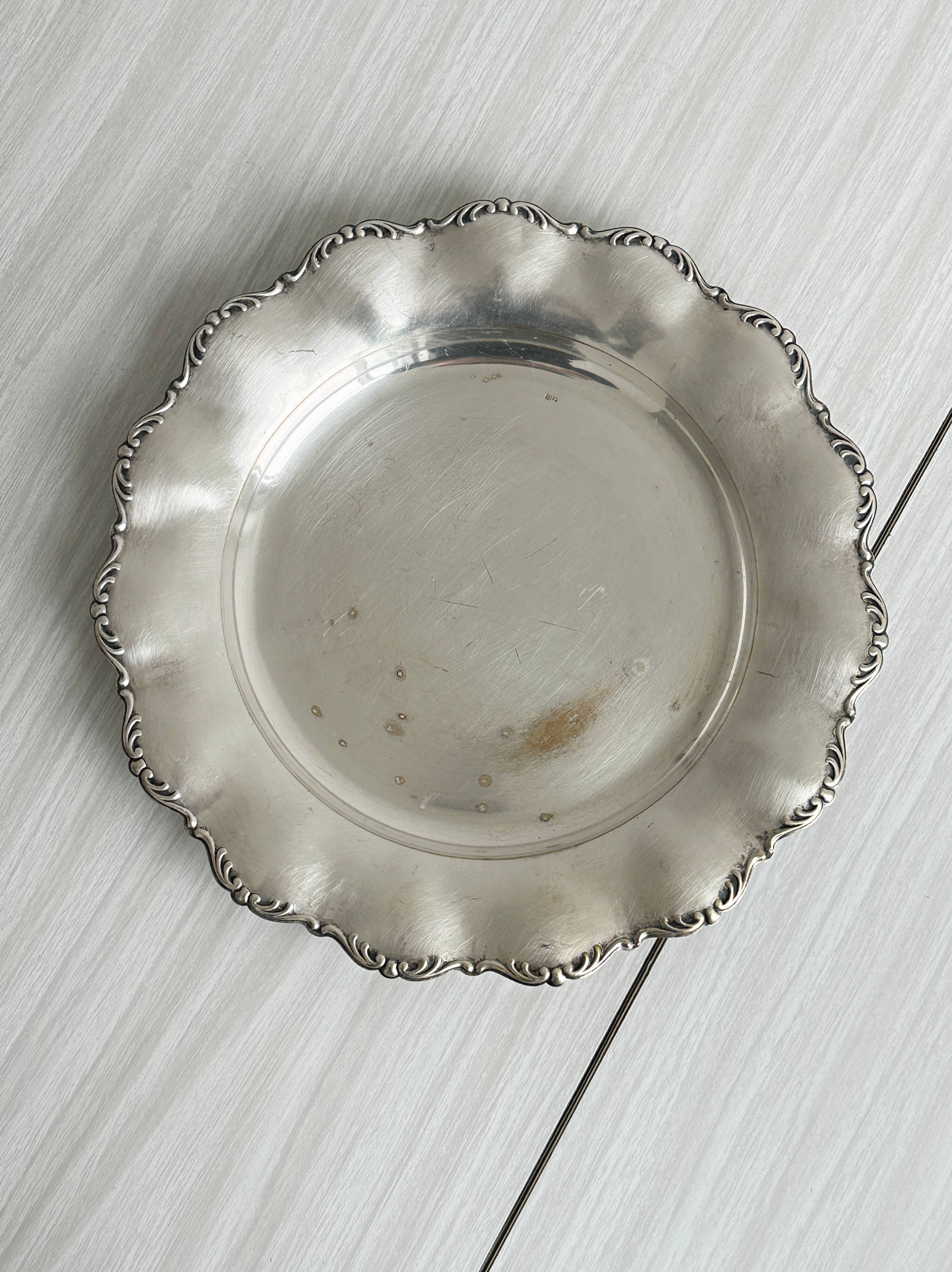 Shiny antique metal plate