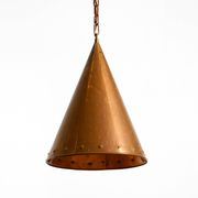 1960s cone pendant lamp in copper by th. valentiner copenhagen denmark
