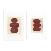 Duo de Peintures sur papier • terracotta M601 et M598 • signée eawy