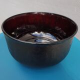 Salad bowl Sierra glass ruby granite frosted Arcoroc 1970