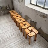 Set of 6 Olof Ottelin stools, Finland 1950.
