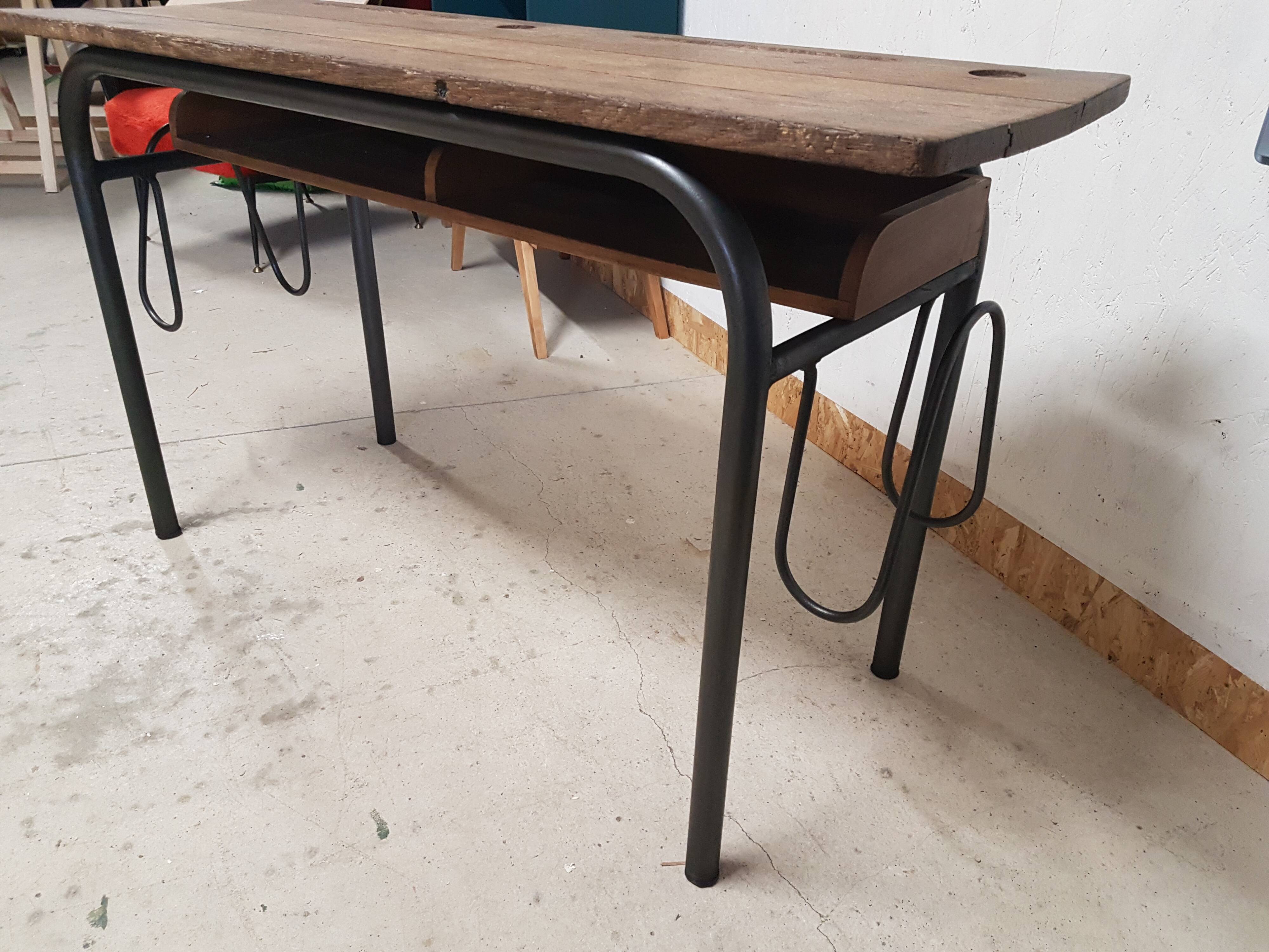 Double schoolboy vintage table