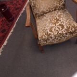 Velvet wood armchair