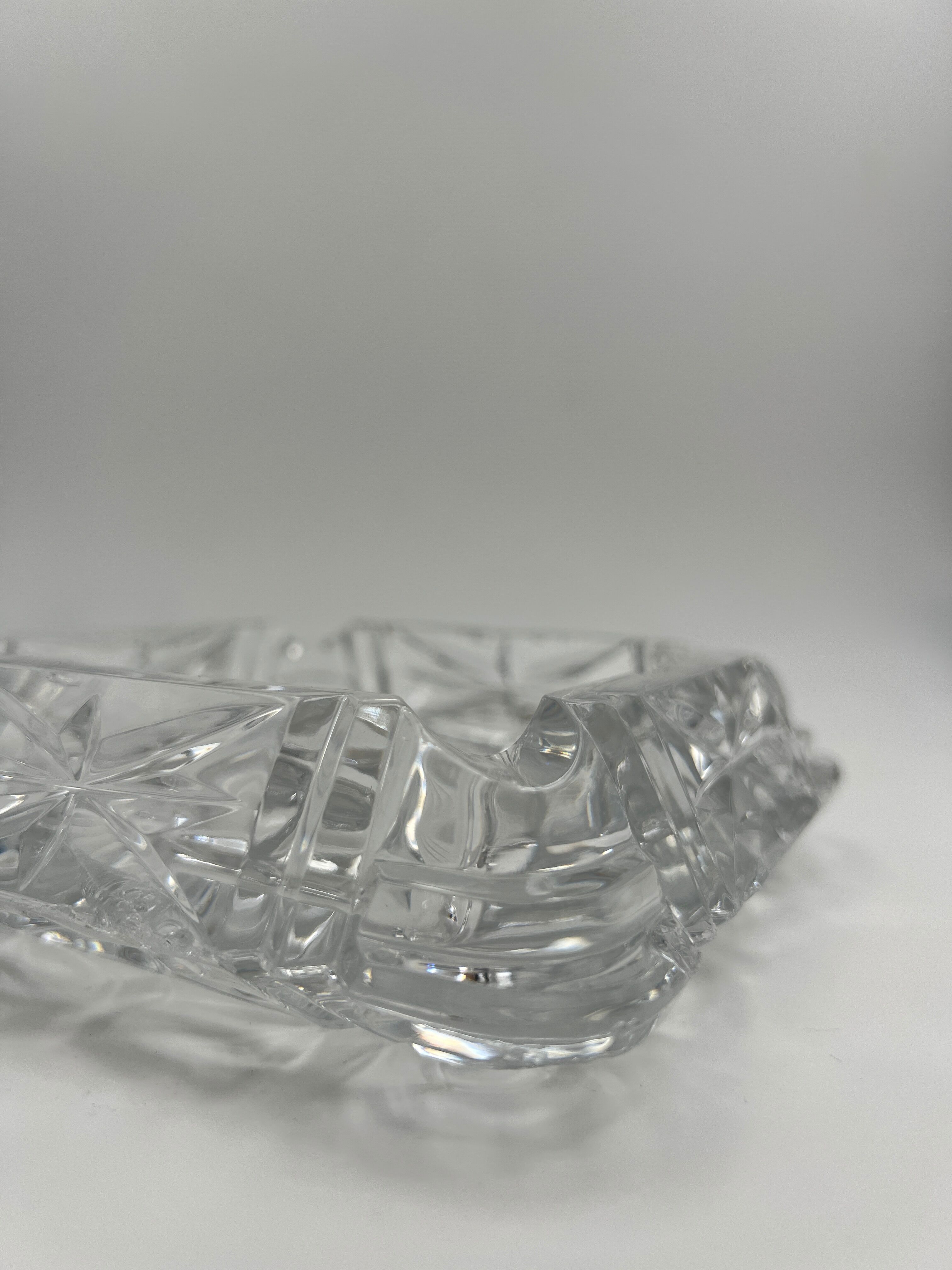 Worked crystal ashtray
