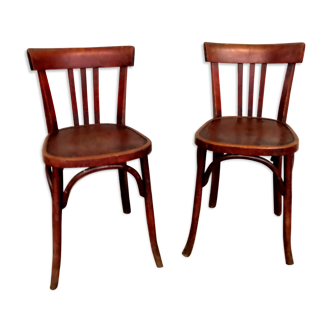 Pair of chairs in wooden bistro