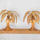 Paire de lampes «palmier» en rotin
