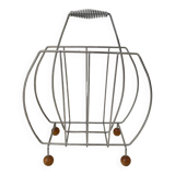 Chromed metal magazine rack from the 80s
