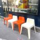 Two white fiberglass Kostka chairs 1970