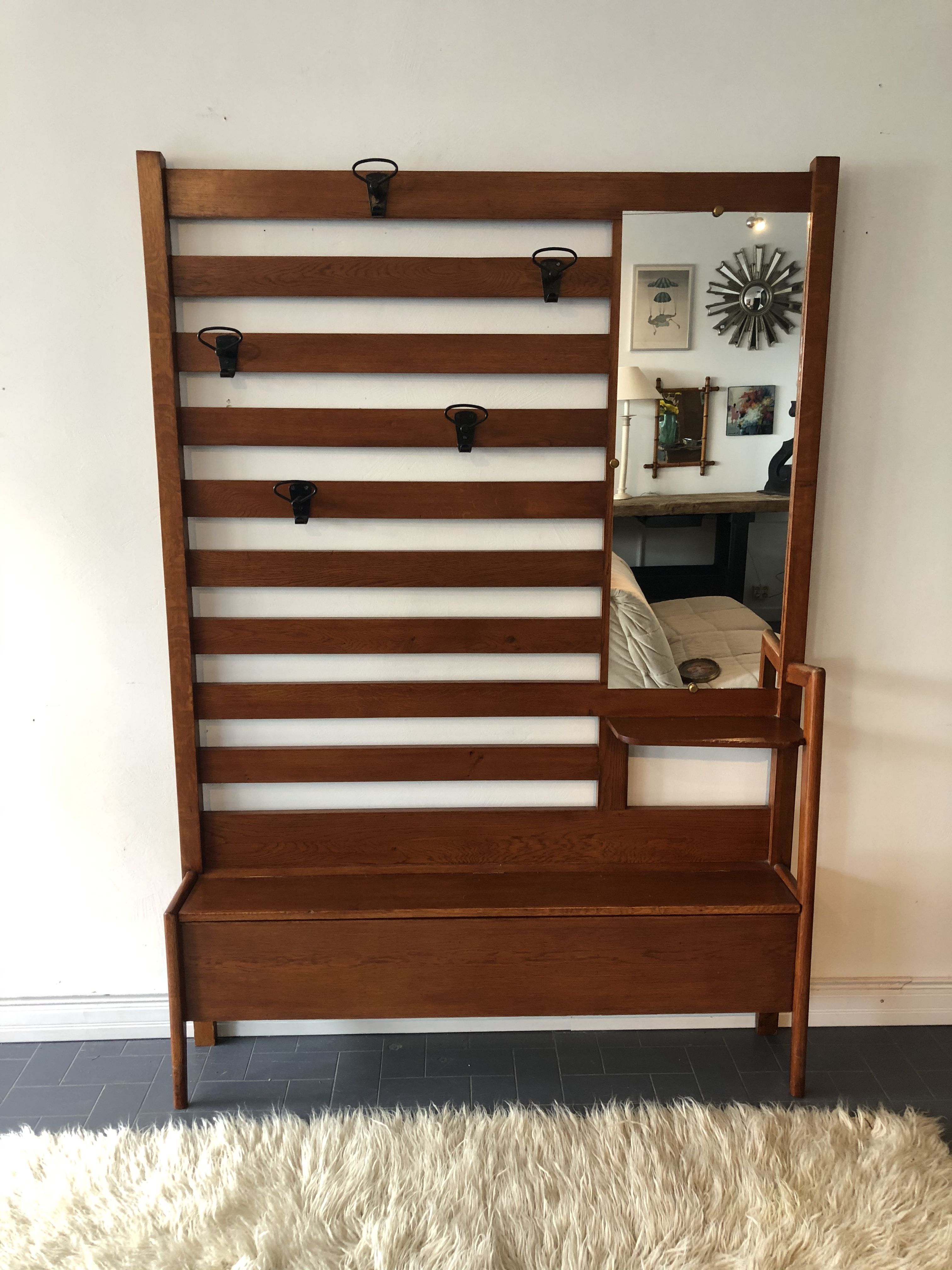 Vestiaire style scandinave, meuble d’entrée vintage