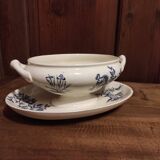 French vintage sauce boat, R. Lafitte, Terre de Fer, Salins