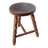 Turned wooden stool