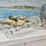 Thick molded glass candle holder