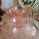 Lot de 6 coupelles  en verre rose vintage