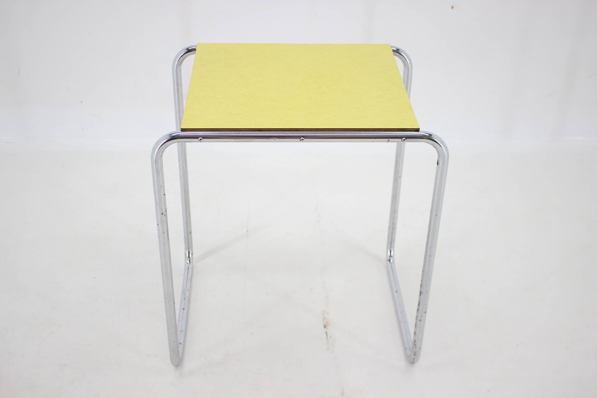 1960s tubular chrome plated side table, czechoslovakia