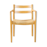 Oak Niels Møller model 67 papercord dining chair