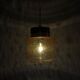 Danish vintage brass and glass pendant