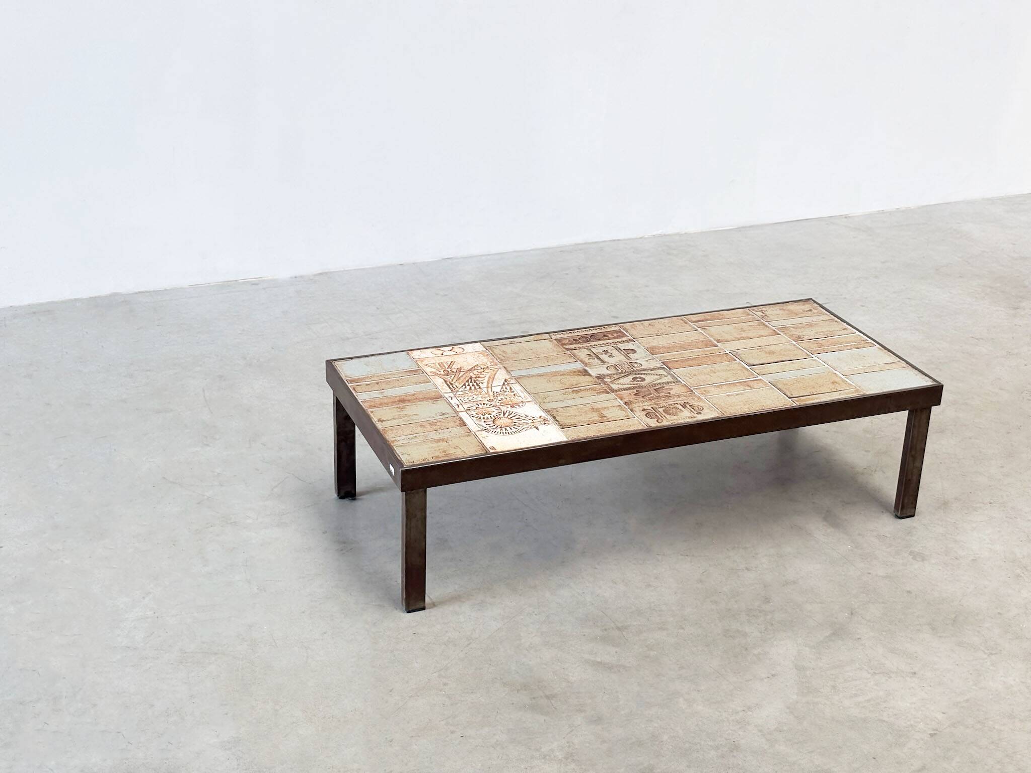 Roger Capron steel and ceramic coffee table