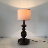 Turned wooden vintage lamp